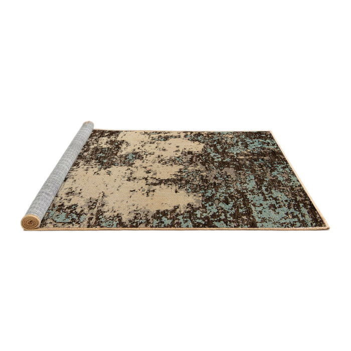 Sideview of Machine Washable Abstract Dark Brown Rug, wshabs5376