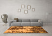 Machine Washable Abstract Orange Modern Area Rugs in a Living Room, wshabs5376org