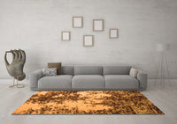 Machine Washable Abstract Orange Modern Rug, wshabs5376org