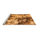 Sideview of Machine Washable Abstract Orange Modern Area Rugs, wshabs5376org