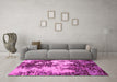 Machine Washable Abstract Pink Modern Rug in a Living Room, wshabs5376pnk