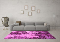 Machine Washable Abstract Pink Modern Rug, wshabs5376pnk