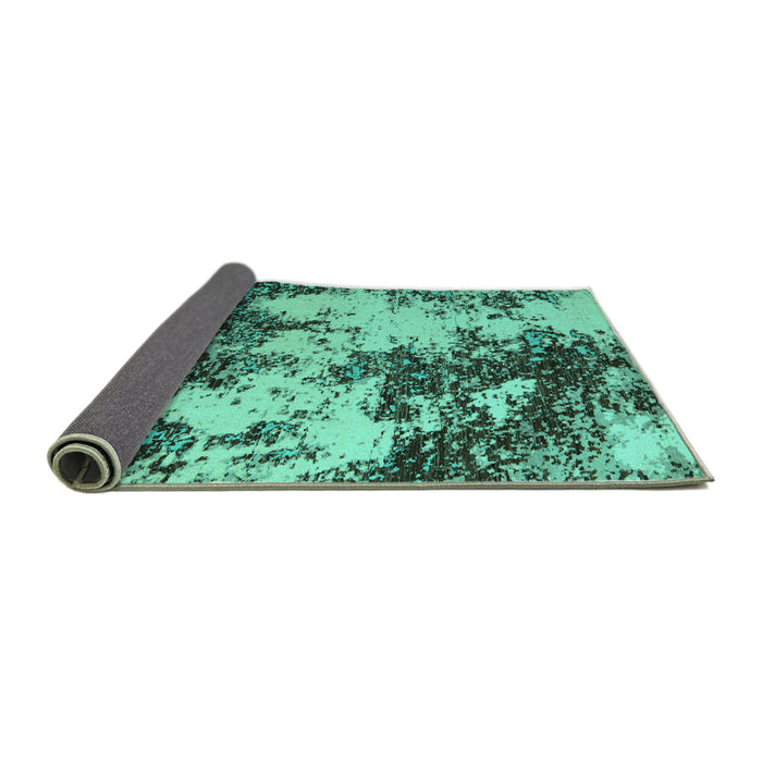 Sideview of Abstract Turquoise Modern Rug, abs5376turq