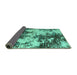 Sideview of Abstract Turquoise Modern Rug, abs5376turq