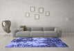 Machine Washable Abstract Blue Modern Rug in a Living Room, wshabs5376blu