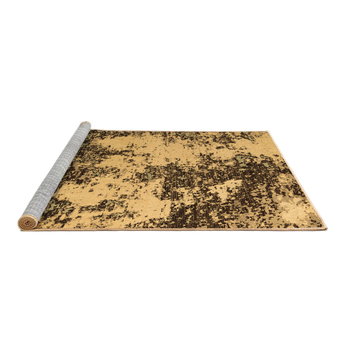 Sideview of Machine Washable Abstract Brown Modern Rug, wshabs5376brn