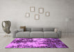 Machine Washable Abstract Purple Modern Area Rugs in a Living Room, wshabs5376pur