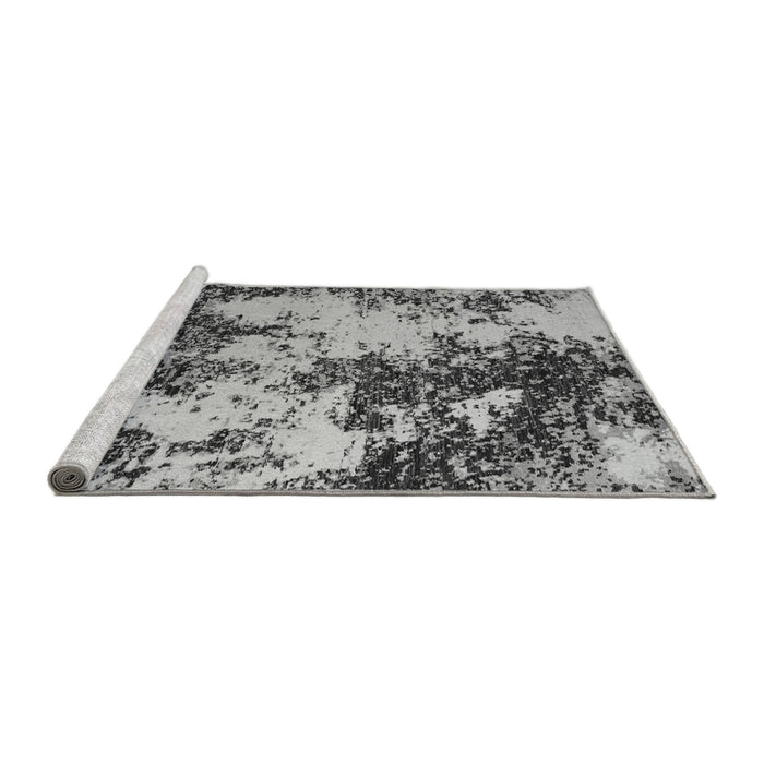 Sideview of Machine Washable Abstract Gray Modern Rug, wshabs5376gry