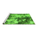 Sideview of Machine Washable Abstract Green Modern Area Rugs, wshabs5376grn