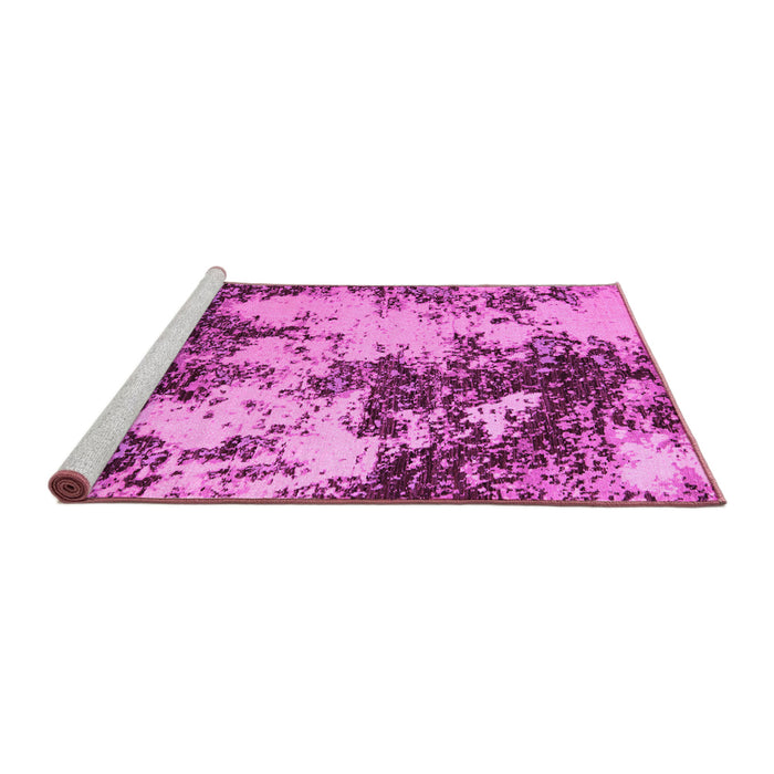Sideview of Machine Washable Abstract Pink Modern Rug, wshabs5376pnk