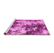 Sideview of Machine Washable Abstract Pink Modern Rug, wshabs5376pnk