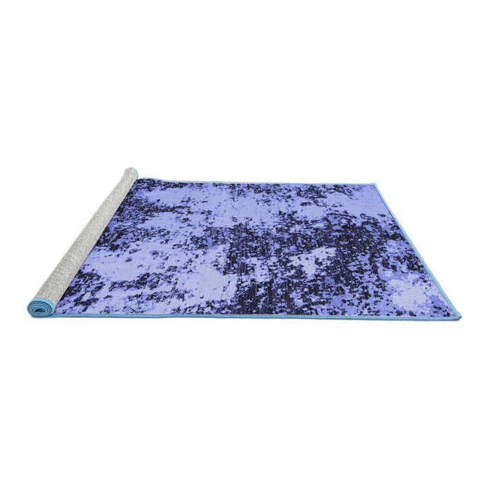 Sideview of Machine Washable Abstract Blue Modern Rug, wshabs5376blu