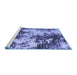 Sideview of Machine Washable Abstract Blue Modern Rug, wshabs5376blu