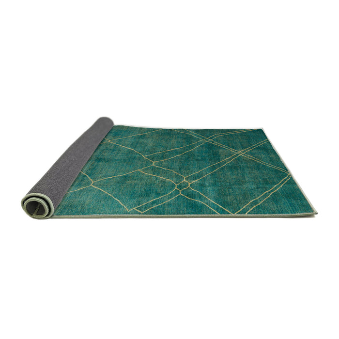 Sideview of Abstract Teal Green Modern Rug, abs5377