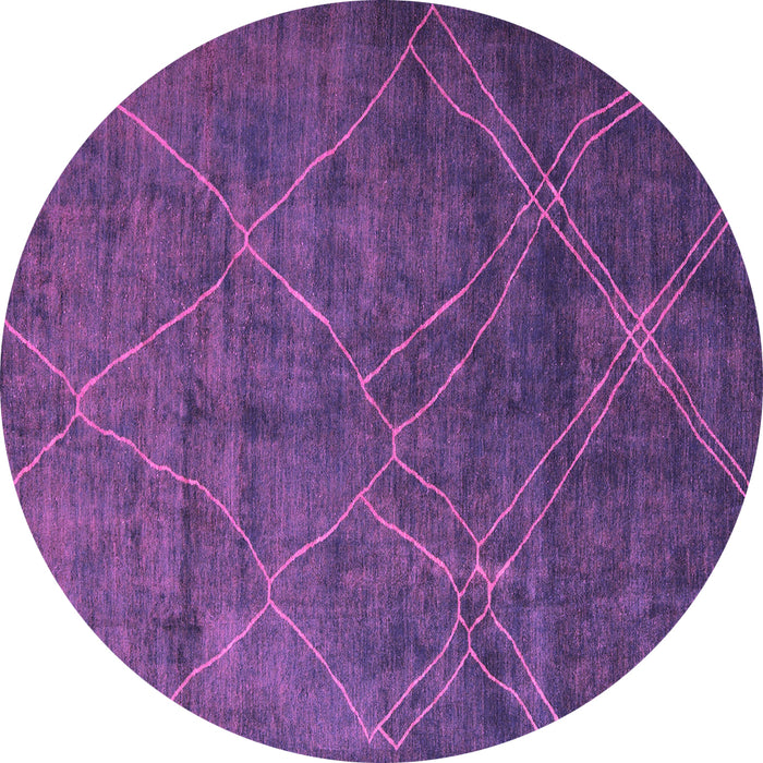 Round Machine Washable Abstract Pink Modern Rug, wshabs5377pnk