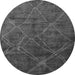 Round Machine Washable Abstract Gray Modern Rug, wshabs5377gry