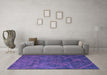 Machine Washable Abstract Purple Modern Area Rugs in a Living Room, wshabs5377pur