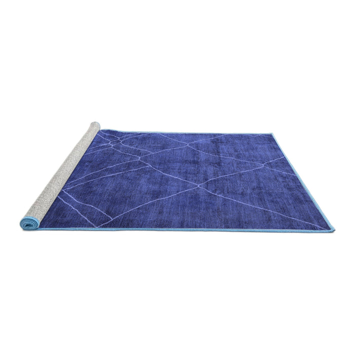 Sideview of Machine Washable Abstract Blue Modern Rug, wshabs5377blu