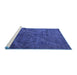 Sideview of Machine Washable Abstract Blue Modern Rug, wshabs5377blu