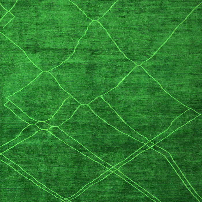 Square Machine Washable Abstract Green Modern Area Rugs, wshabs5377grn