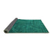 Sideview of Abstract Turquoise Modern Rug, abs5377turq