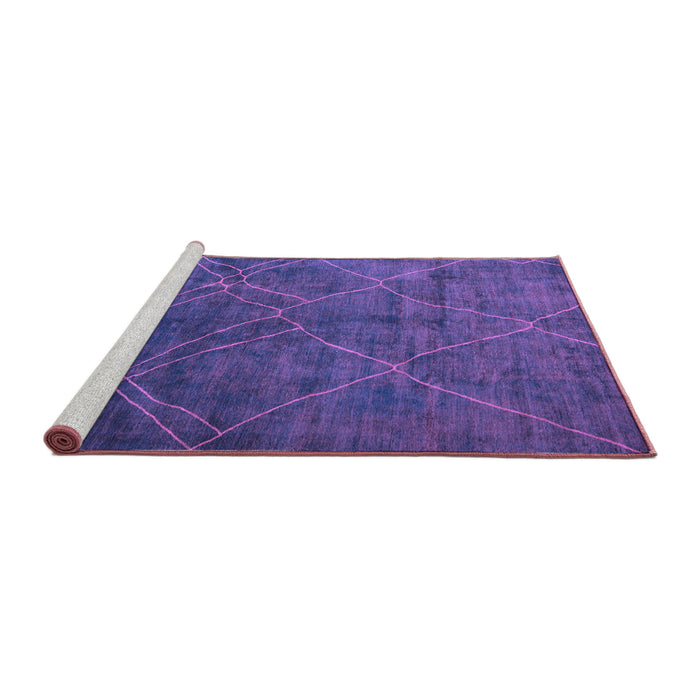 Sideview of Machine Washable Abstract Purple Modern Area Rugs, wshabs5377pur