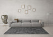 Machine Washable Abstract Gray Modern Rug in a Living Room,, wshabs5377gry