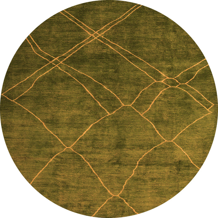 Round Abstract Orange Modern Rug, abs5377org