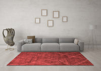 Machine Washable Abstract Red Modern Rug, wshabs5377red