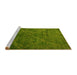 Sideview of Machine Washable Abstract Yellow Modern Rug, wshabs5377yw