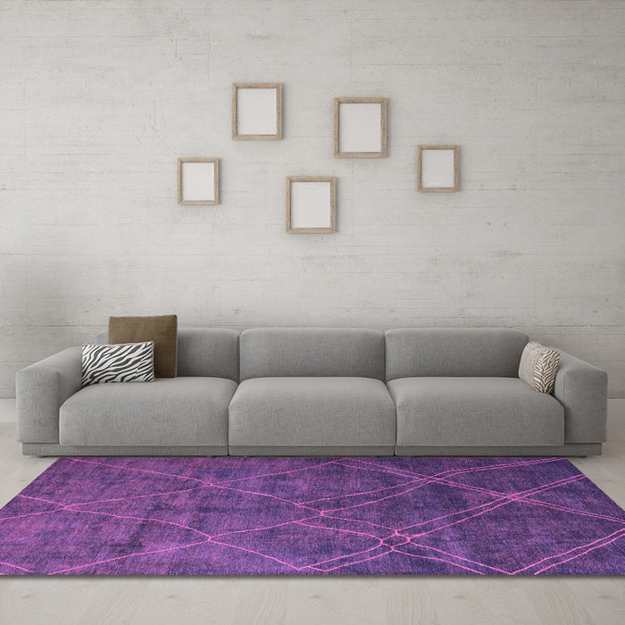 Machine Washable Abstract Pink Modern Rug in a Living Room, wshabs5377pnk