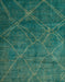 Machine Washable Abstract Medium Teal Green Rug, wshabs5377