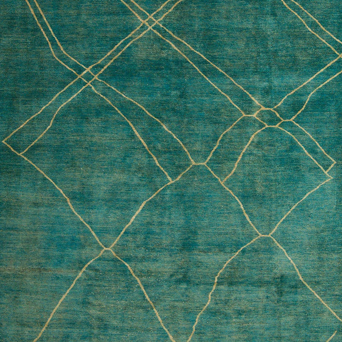 Abstract Teal Green Modern Rug, abs5377