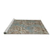 Sideview of Machine Washable Abstract Sage Green Rug, wshabs5378