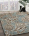 Machine Washable Abstract Sage Green Rug in a Family Room, wshabs5378