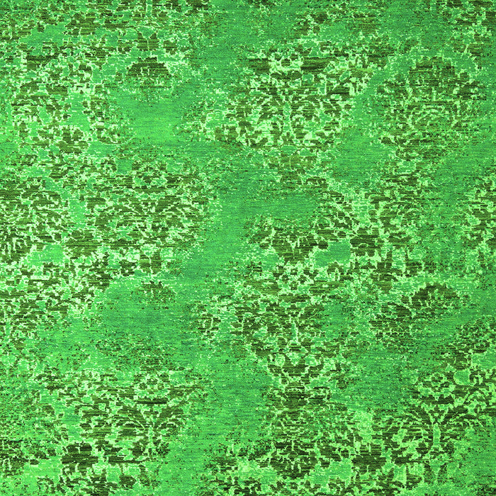 Square Machine Washable Abstract Green Modern Area Rugs, wshabs5378grn