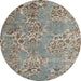 Round Abstract Sage Green Modern Rug, abs5378