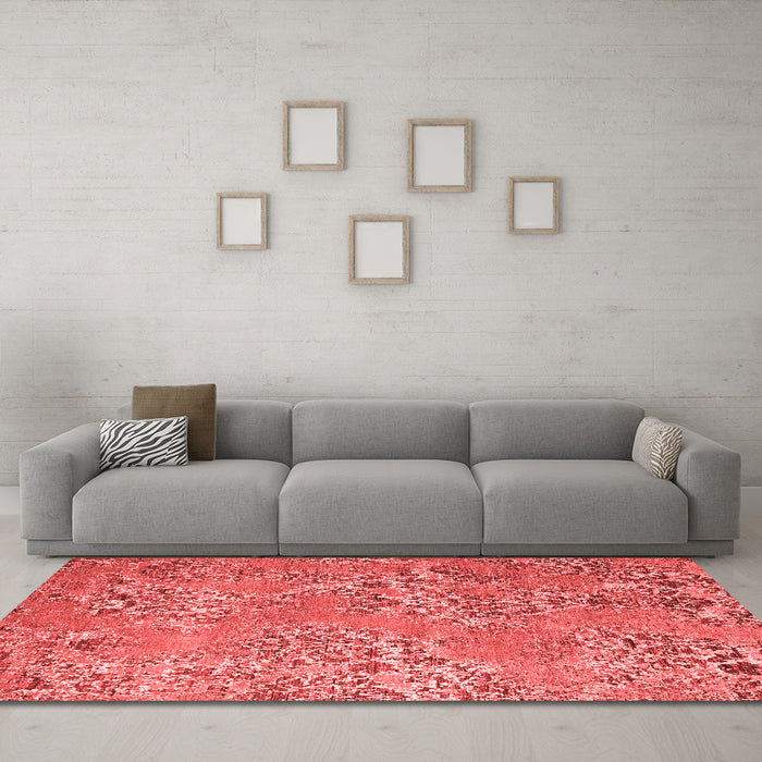 Modern Red Washable Rugs