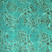 Square Abstract Turquoise Modern Rug, abs5378turq