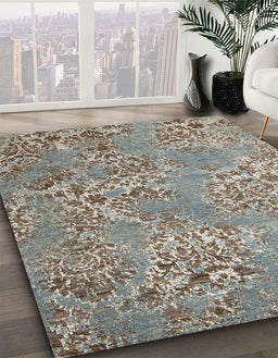 Abstract Sage Green Modern Rug in Family Room, abs5378