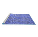 Sideview of Machine Washable Abstract Blue Modern Rug, wshabs5378blu