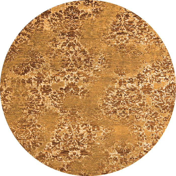 Round Abstract Orange Modern Rug, abs5378org