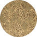 Round Machine Washable Abstract Brown Modern Rug, wshabs5378brn