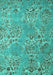 Machine Washable Abstract Turquoise Modern Area Rugs, wshabs5378turq