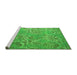 Sideview of Machine Washable Abstract Green Modern Area Rugs, wshabs5378grn