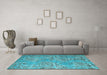 Machine Washable Abstract Light Blue Modern Rug in a Living Room, wshabs5378lblu