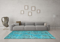 Machine Washable Abstract Light Blue Modern Rug, wshabs5378lblu