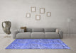 Machine Washable Abstract Blue Modern Rug in a Living Room, wshabs5378blu