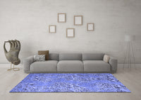 Machine Washable Abstract Blue Modern Rug, wshabs5378blu