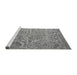 Sideview of Machine Washable Abstract Gray Modern Rug, wshabs5378gry